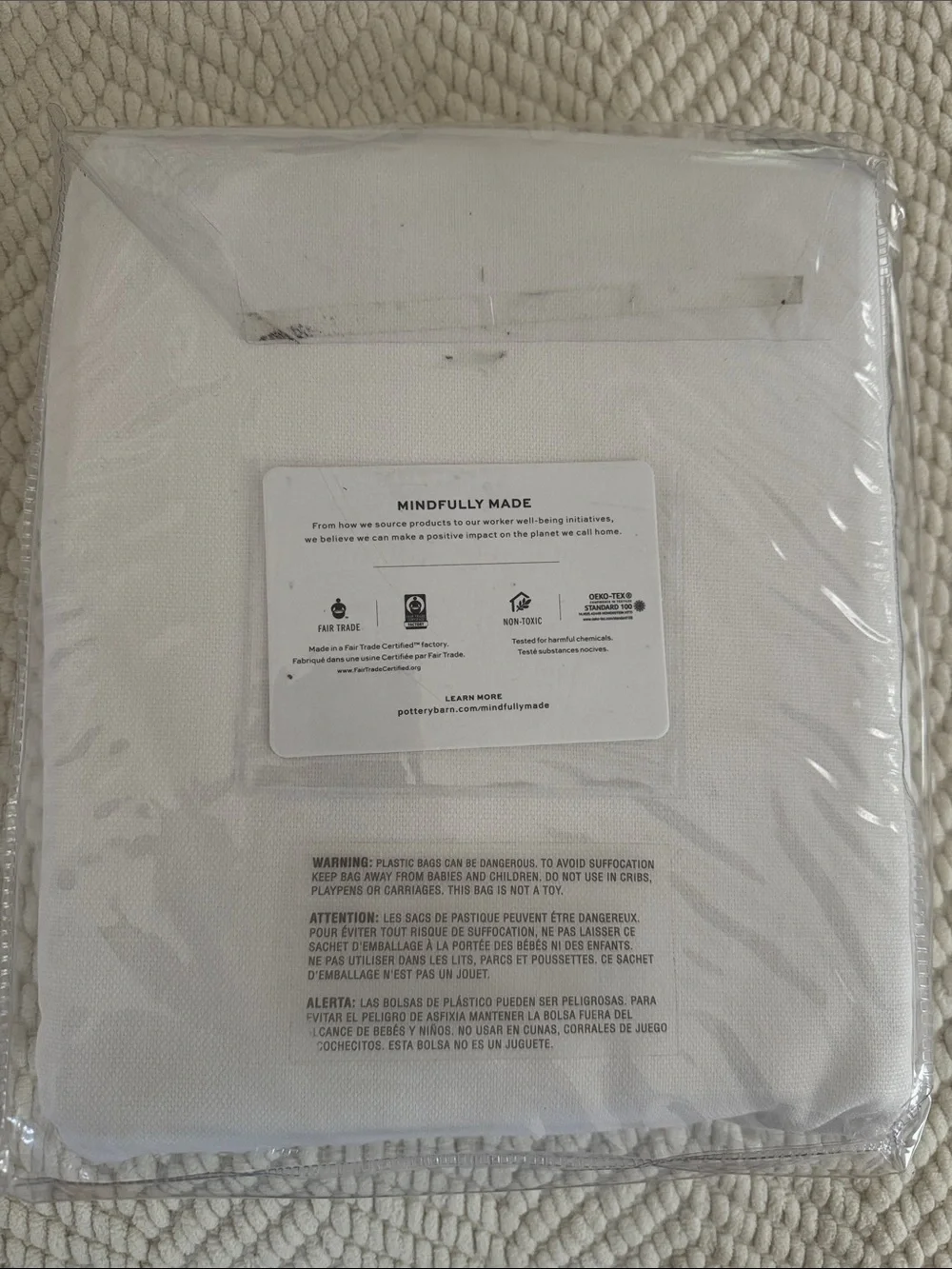 Pottery Barn white curtains. 2 in 1 pole top Broadway 50x84 NWT